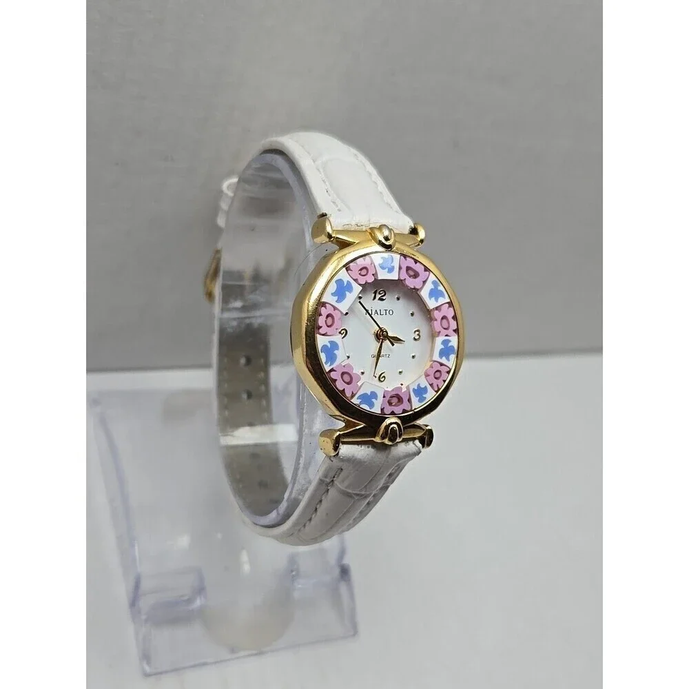 Antica Murrina Rialto Murano Dial Millefiori Women Quartz Watch New Battery Gold